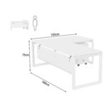 Mahmayi Vorm 136-18L Modern Workstation Desk with Mobile Drawer for Home Office, Study, and Workstation Use - Stylish and Functional Furniture Solution (L-Shaped, White, 180cm)