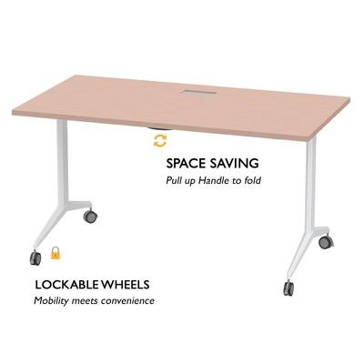Folde 78-18 Modern Folding Table Oak - Image 4
