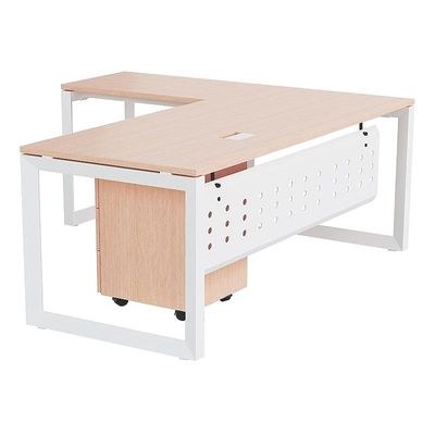 Mahmayi Vorm 136-16L Modern Workstation Desk with Mobile Drawer for Home Office, Study, and Workstation Use - Stylish and Functional Furniture Solution (L-Shaped, Oak, 160cm) - Image 2