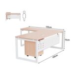 Mahmayi Vorm 136-16L Modern Workstation Desk with Mobile Drawer for Home Office, Study, and Workstation Use - Stylish and Functional Furniture Solution (L-Shaped, Oak, 160cm)