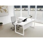 Mahmayi Vorm 136-14L Modern Workstation Desk with Mobile Drawer for Home Office, Study, and Workstation Use - Stylish and Functional Furniture Solution (L-Shaped, White, 140cm)