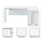 Mahmayi Vorm 136-14L Modern Workstation Desk with Mobile Drawer for Home Office, Study, and Workstation Use - Stylish and Functional Furniture Solution (L-Shaped, White, 140cm)
