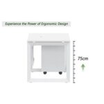 Mahmayi Vorm 136-18 Modern Workstation - Multi-Functional MDF Desk with Smart Cable Management, Secure & Robust - Ideal for Home and Office Use (With Mobile Drawer)(180cm, White)