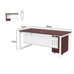 Mahmayi Vorm 136-18 Modern Workstation - Multi-Functional MDF Desk with Smart Cable Management, Secure & Robust - Ideal for Home and Office Use (With Mobile Drawer)(180cm, Apple Cherry)