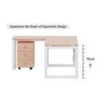 Mahmayi Vorm 136-14L Modern Workstation Desk with Mobile Drawer for Home Office, Study, and Workstation Use - Stylish and Functional Furniture Solution (L-Shaped, Oak, 140cm)