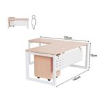 Mahmayi Vorm 136-14L Modern Workstation Desk with Mobile Drawer for Home Office, Study, and Workstation Use - Stylish and Functional Furniture Solution (L-Shaped, Oak, 140cm)
