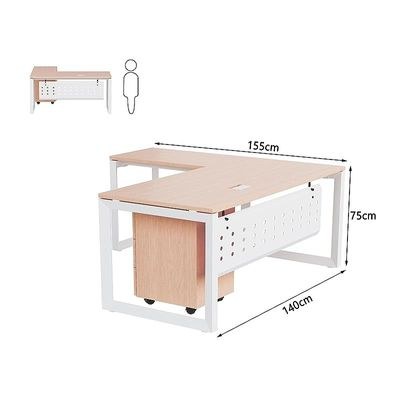 Mahmayi Vorm 136-14L Modern Workstation Desk with Mobile Drawer for Home Office, Study, and Workstation Use - Stylish and Functional Furniture Solution (L-Shaped, Oak, 140cm) - Image 5