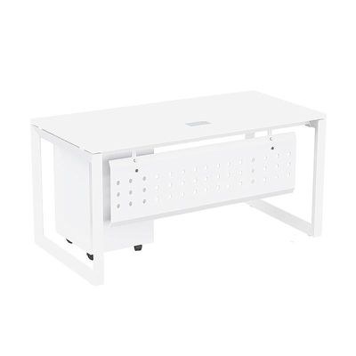 Mahmayi Vorm 136-16 Modern Workstation - Multi-Functional MDF Desk with Smart Cable Management, Secure & Robust - Ideal for Home and Office Use (With Mobile Drawer)(160cm, White) - Image 2