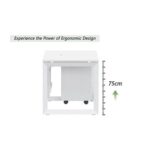 Mahmayi Vorm 136-16 Modern Workstation - Multi-Functional MDF Desk with Smart Cable Management, Secure & Robust - Ideal for Home and Office Use (With Mobile Drawer)(160cm, White)
