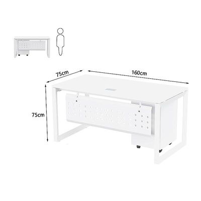 Mahmayi Vorm 136-16 Modern Workstation - Multi-Functional MDF Desk with Smart Cable Management, Secure & Robust - Ideal for Home and Office Use (With Mobile Drawer)(160cm, White) - Image 5