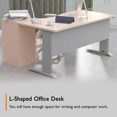 Stazion 1612 Modern Office Workstation Oak - Image 4