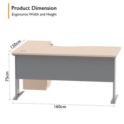 Stazion 1612 Modern Office Workstation Oak - Image 5