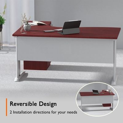 Stazion 1612 Modern Office Workstation Apple Cherry - Image 3