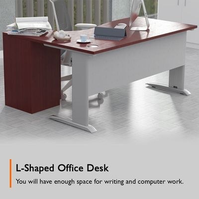 Stazion 1612 Modern Office Workstation Apple Cherry - Image 4