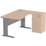 Stazion 1412 Modern Office Workstation Oak