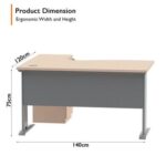 Stazion 1412 Modern Office Workstation Oak