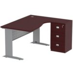 Stazion 1412 Modern Office Workstation Apple Cherry