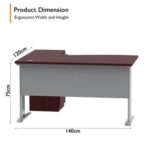 Stazion 1412 Modern Office Workstation Apple Cherry