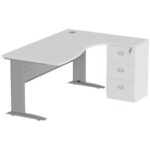 Stazion 1612 Modern Office Workstation White