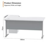 Stazion 1612 Modern Office Workstation White