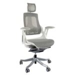 High-Back Modern Office Ergonomic Mesh Chair, Office Home Chairs With Adjustable-Backrest and Caster wheel Support - White