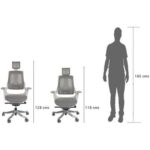 High-Back Modern Office Ergonomic Mesh Chair, Office Home Chairs With Adjustable-Backrest and Caster wheel Support - White
