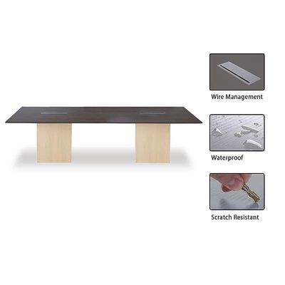 Projekt 7 Rec 240 8 Seater Square Modular Conference Table Walnut - Image 3