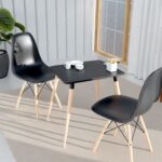 Cenare Dining Set (Dining Table With 2 X Plastic Chair) Black