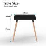 Cenare Dining Set (Dining Table With 2 X Plastic Chair) Black