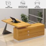 Elegante 191-16 Modern Executive Desk Light Walnut