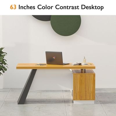 Elegante 191-16 Modern Executive Desk Light Walnut - Image 5