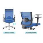 SleekLine T01B Medium Back Ergonomic Mesh Chair Blue