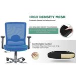 SleekLine T01B Medium Back Ergonomic Mesh Chair Blue