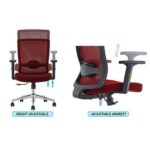 SleekLine T01B Medium Back Ergonomic Mesh Chair Red