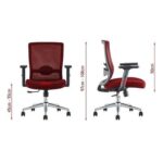 SleekLine T01B Medium Back Ergonomic Mesh Chair Red