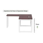 Mahmayi Vorm 136-16L Modern Workstation Desk for Home Office, Study, and Workstation Use - Stylish and Functional Furniture Solution (L-Shaped, Apple Cherry, 160cm)
