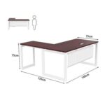 Mahmayi Vorm 136-14L Modern Workstation Desk for Home Office, Study, and Workstation Use - Stylish and Functional Furniture Solution (L-Shaped, Apple Cherry, 140cm)