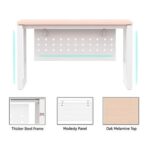 Mahmayi Vorm 136-18 Modern Workstation - Multi-Functional MDF Desk with Smart Cable Management, Secure & Robust - Ideal for Home and Office Use (180cm, Oak)