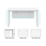 Mahmayi Vorm 136-14 Modern Workstation - Multi-Functional MDF Desk with Smart Cable Management, Secure & Robust - Ideal for Home and Office Use (140cm, White)