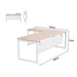 Mahmayi Vorm 136-18L Modern Workstation Desk for Home Office, Study, and Workstation Use - Stylish and Functional Furniture Solution (L-Shaped, Oak, 180cm)