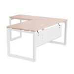 Mahmayi Vorm 136-14L Modern Workstation Desk for Home Office, Study, and Workstation Use - Stylish and Functional Furniture Solution (L-Shaped, Oak, 140cm)