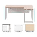 Mahmayi Vorm 136-14L Modern Workstation Desk for Home Office, Study, and Workstation Use - Stylish and Functional Furniture Solution (L-Shaped, Oak, 140cm)