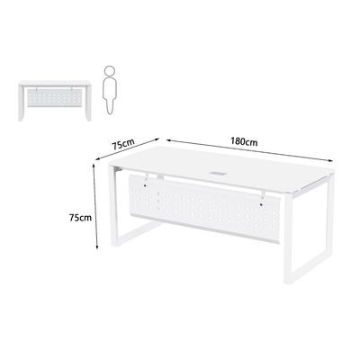 Mahmayi Vorm 136-18 Modern Workstation - Multi-Functional MDF Desk with Smart Cable Management, Secure & Robust - Ideal for Home and Office Use (180cm, White) - Image 4
