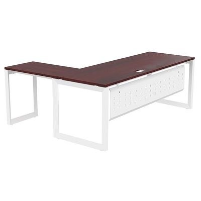 Mahmayi Vorm 136-18L Modern Workstation Desk for Home Office, Study, and Workstation Use - Stylish and Functional Furniture Solution (L-Shaped, Apple Cherry, 180cm) - Image 2