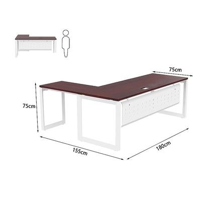 Mahmayi Vorm 136-18L Modern Workstation Desk for Home Office, Study, and Workstation Use - Stylish and Functional Furniture Solution (L-Shaped, Apple Cherry, 180cm) - Image 5