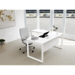 Mahmayi Vorm 136-18L Modern Workstation Desk for Home Office, Study, and Workstation Use - Stylish and Functional Furniture Solution (L-Shaped, White, 180cm)