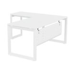 Mahmayi Vorm 136-14L Modern Workstation Desk for Home Office, Study, and Workstation Use - Stylish and Functional Furniture Solution (L-Shaped, White, 140cm)
