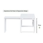 Mahmayi Vorm 136-18L Modern Workstation Desk for Home Office, Study, and Workstation Use - Stylish and Functional Furniture Solution (L-Shaped, White, 180cm)