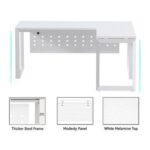 Mahmayi Vorm 136-18L Modern Workstation Desk for Home Office, Study, and Workstation Use - Stylish and Functional Furniture Solution (L-Shaped, White, 180cm)