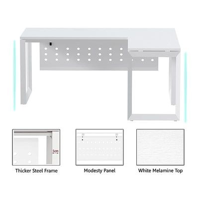 Mahmayi Vorm 136-18L Modern Workstation Desk for Home Office, Study, and Workstation Use - Stylish and Functional Furniture Solution (L-Shaped, White, 180cm) - Image 4